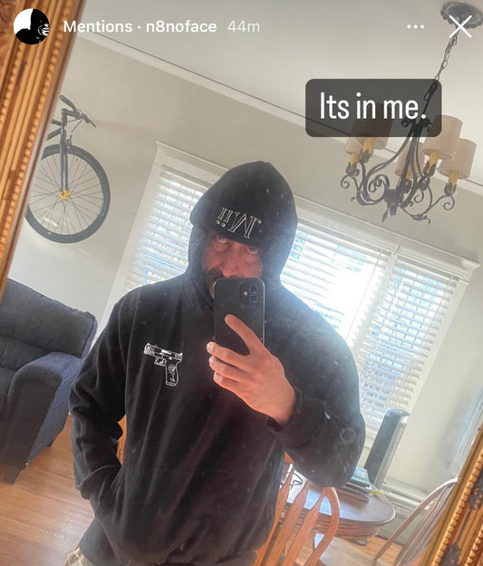 N8NOFACE in our Black iiM. Hoodie